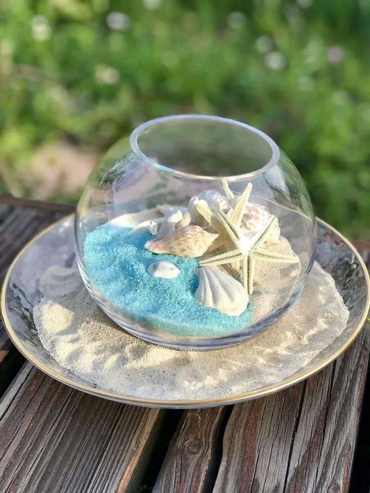 Seashell and Sand Table Setup