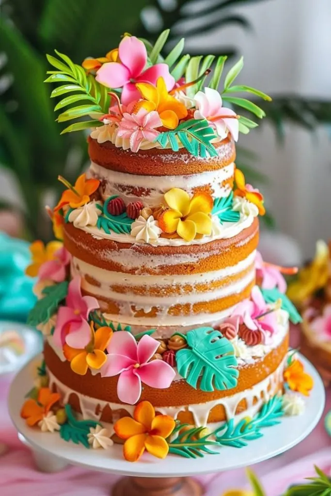 Tropical Flower Cake