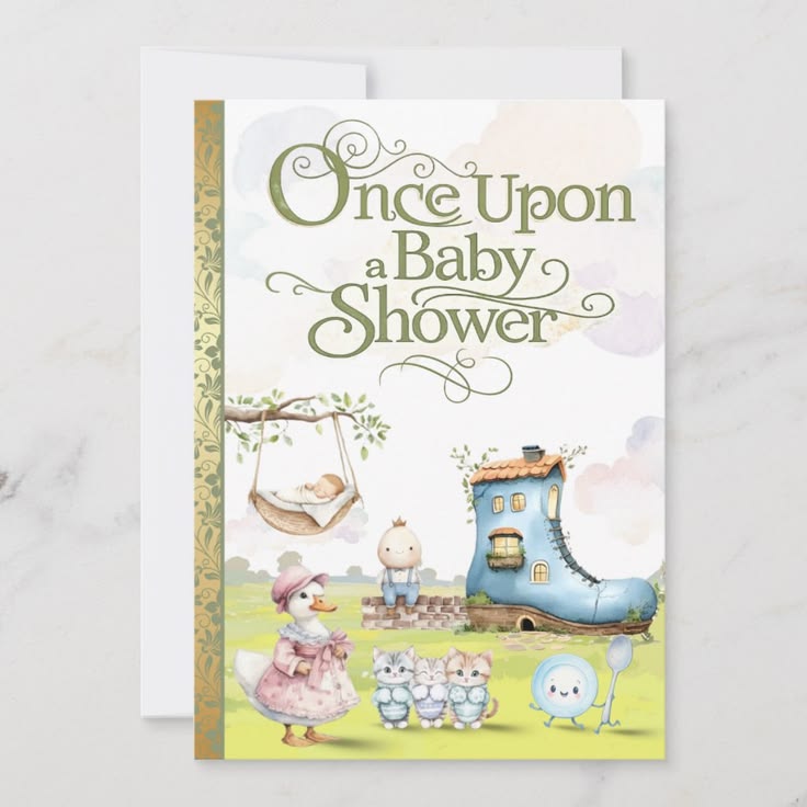 Storybook Cover Style Invitation for baby shower