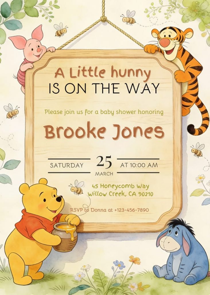 Favourite Character Invitation for baby shower