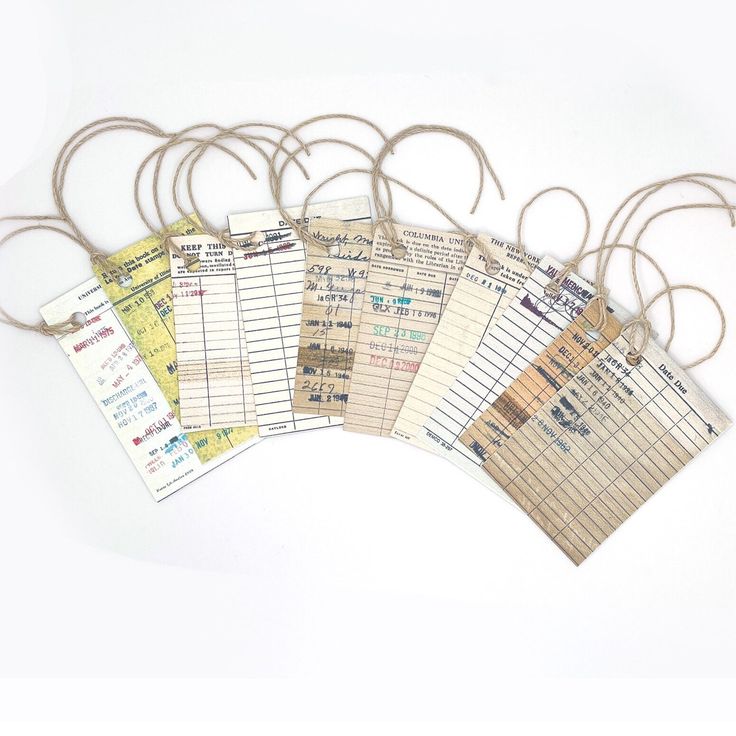 Personalised Library Card Tags baby shower favours