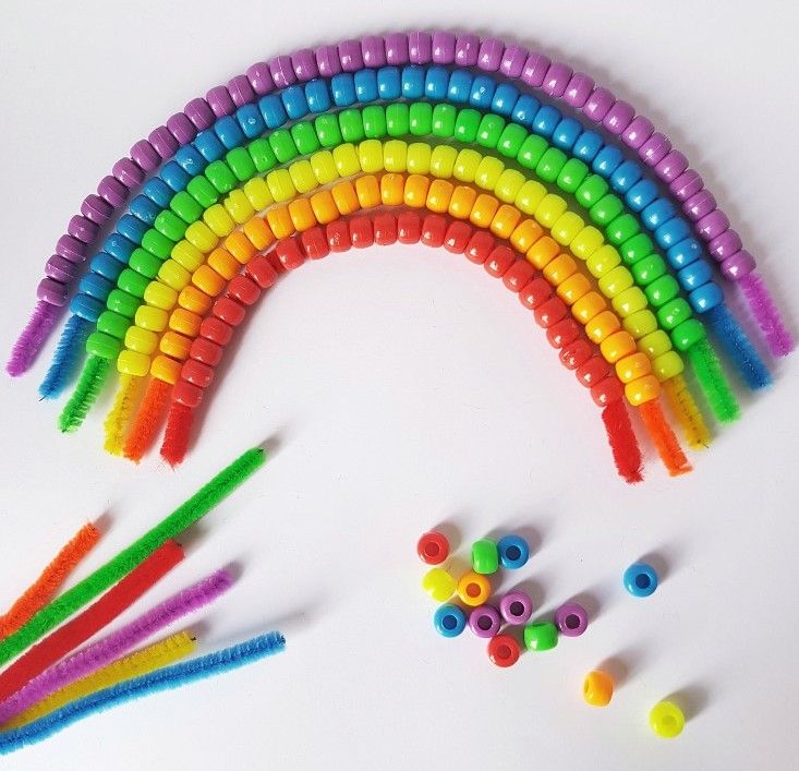 Rainbow Bead Threading