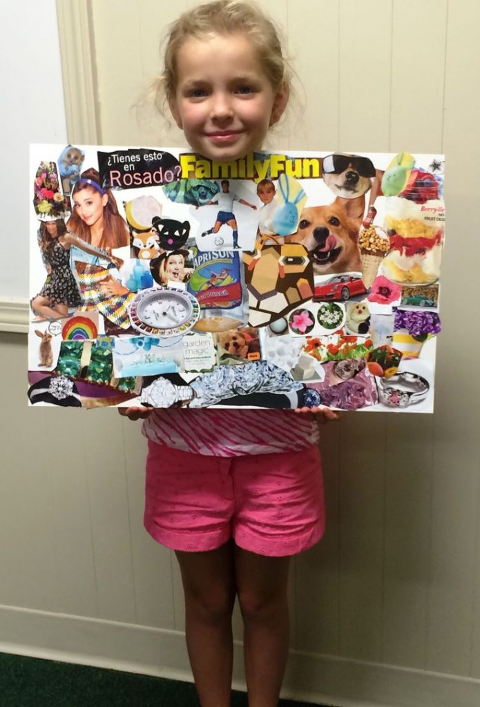 Magazine Vision Board kids summer craft