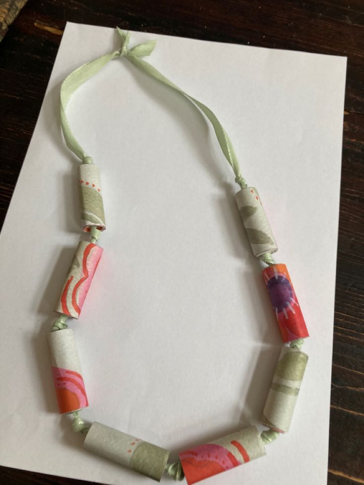 Paper Beads Jewellery kids summer craft