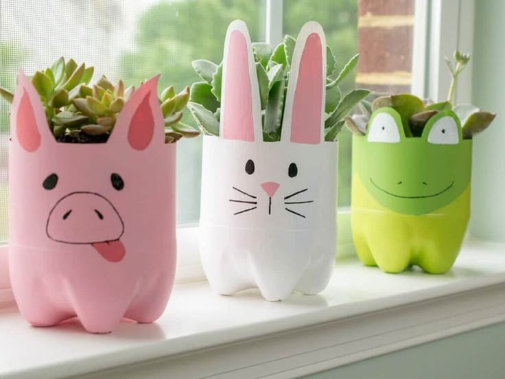 Bottle Planters kids summer craft