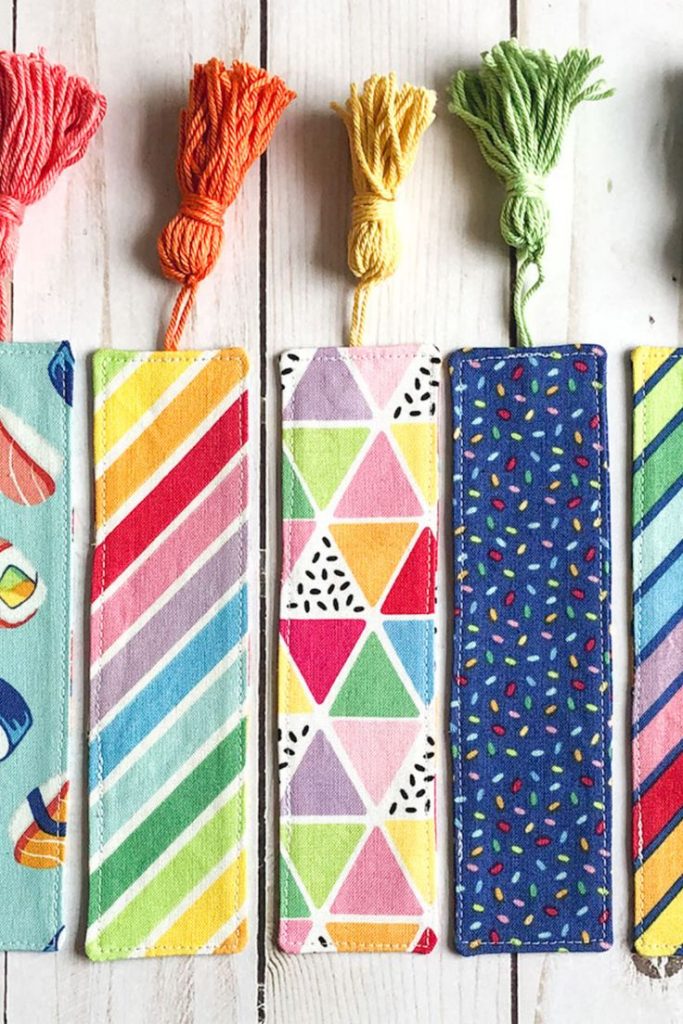 Fabric Scrap Bookmarks kids summer craft