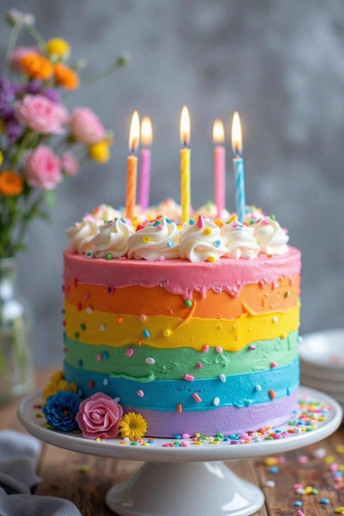 Rainbow Princess Cake