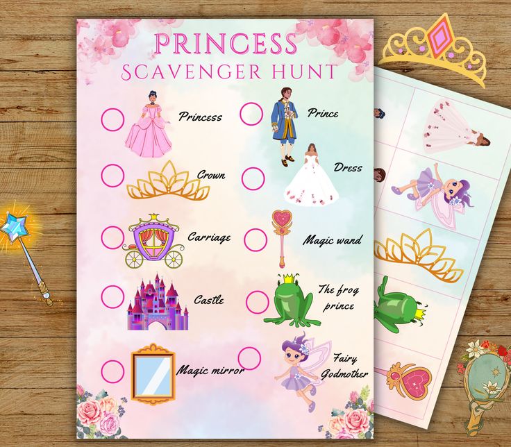 Princess Treasure Hunt game princess theme birthday