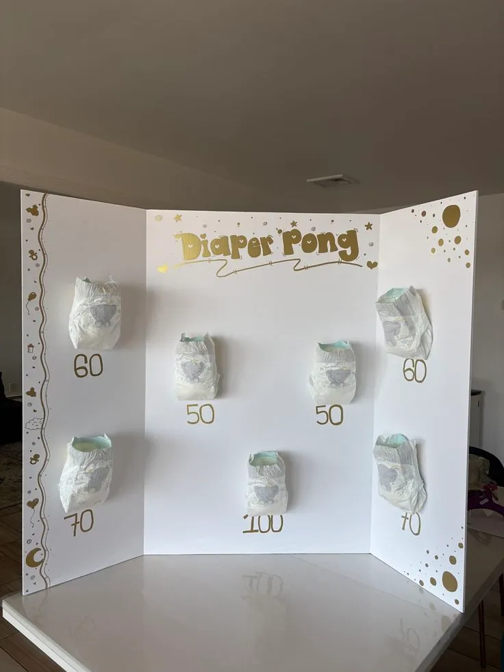 Diaper Pong Coed Baby Shower Game Diaper Pong Coed Baby Shower Game