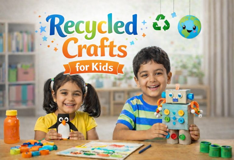 10+ Recycled Crafts for Kids for Creative Learning
