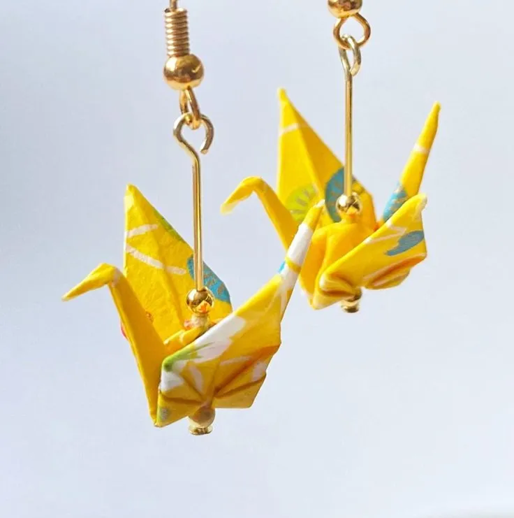 Paper Crane Earrings