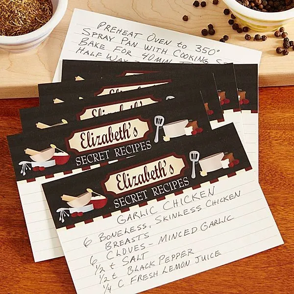 Personalised Recipe Cards