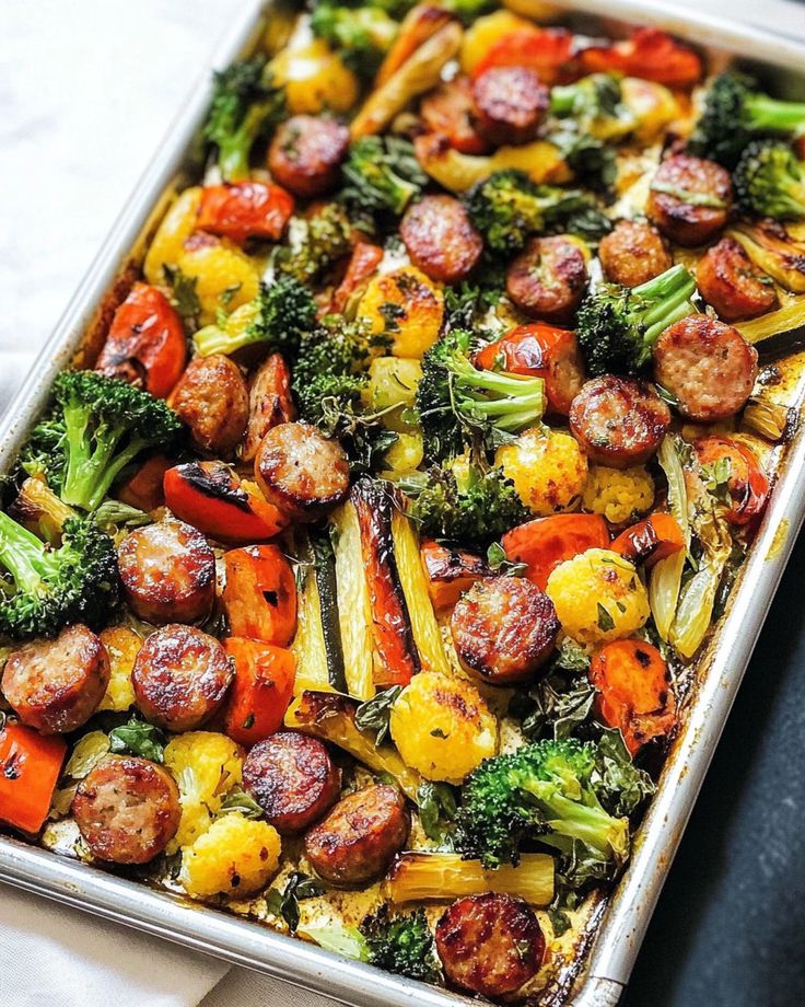 One-Pan Sausage and Veggie Roast