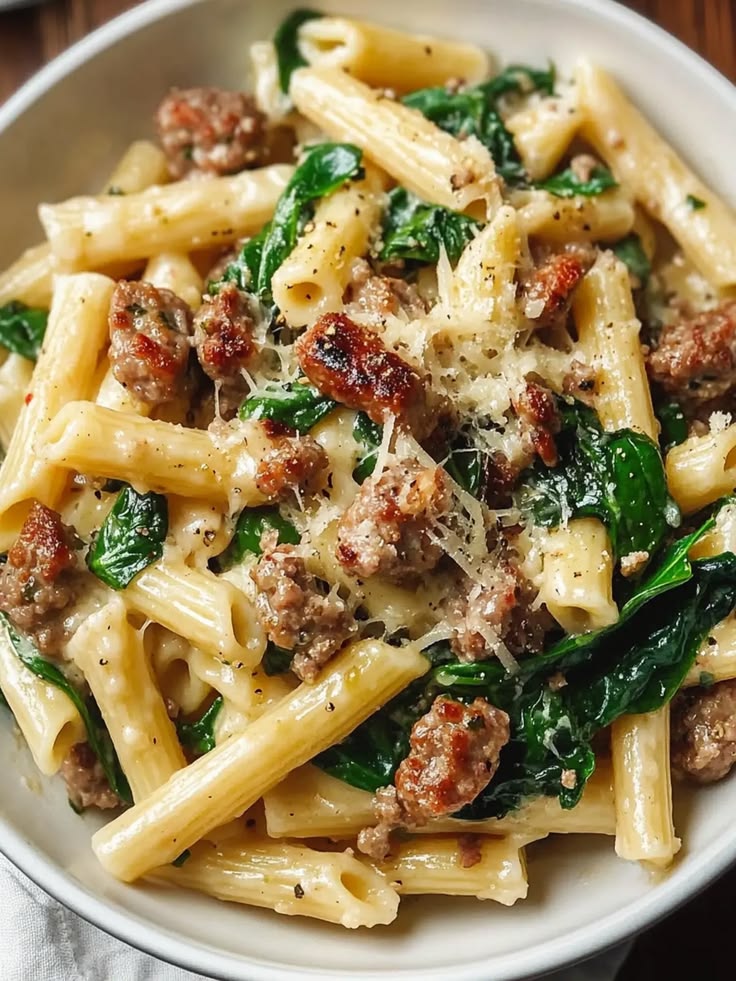Creamy Sausage and Spinach Pasta