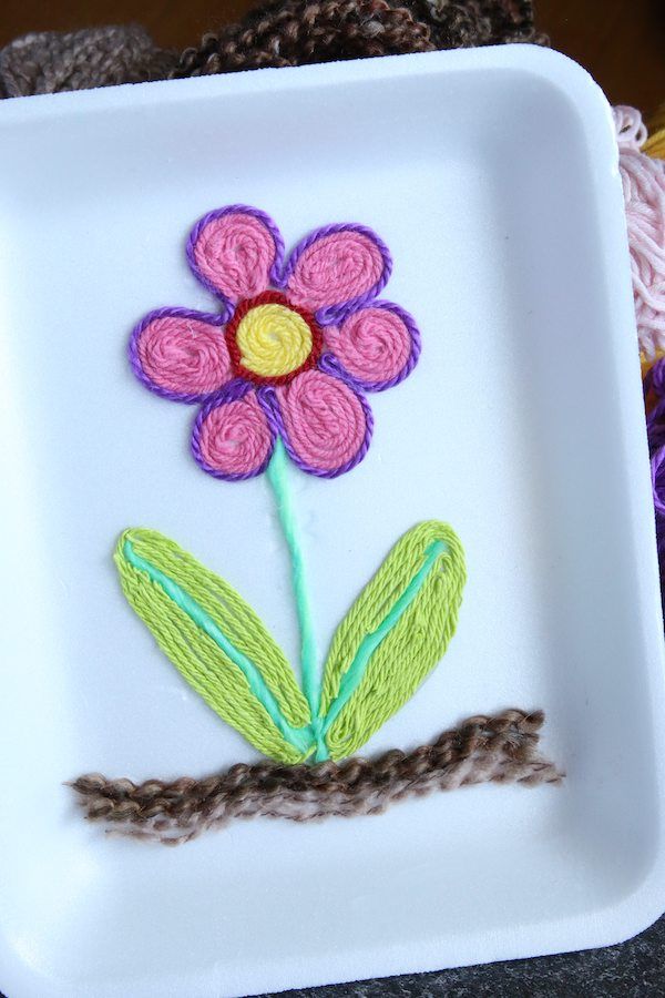 Yarn Flower Wall Art