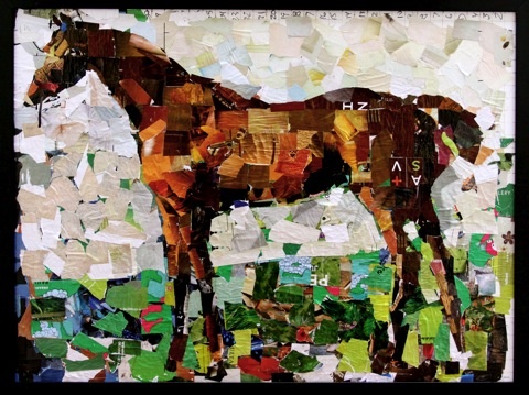 Torn Paper Horse Collage