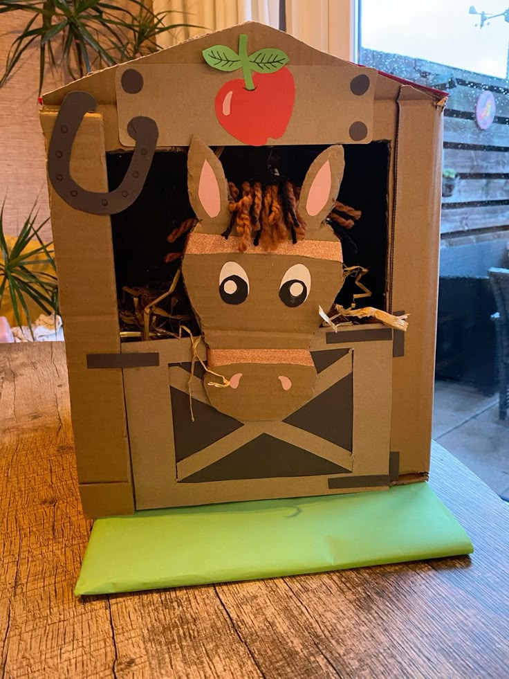 Cardboard Box Horse Stable