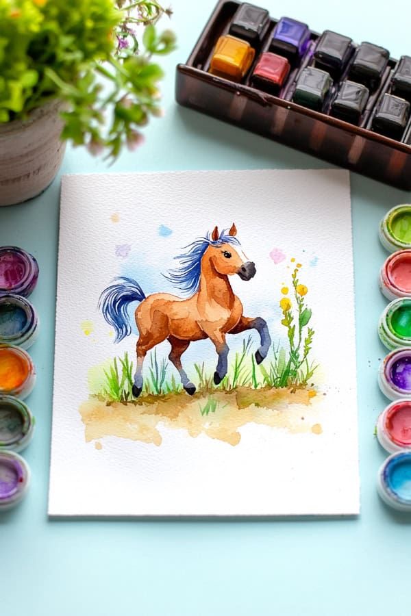 Watercolour Horse Painting