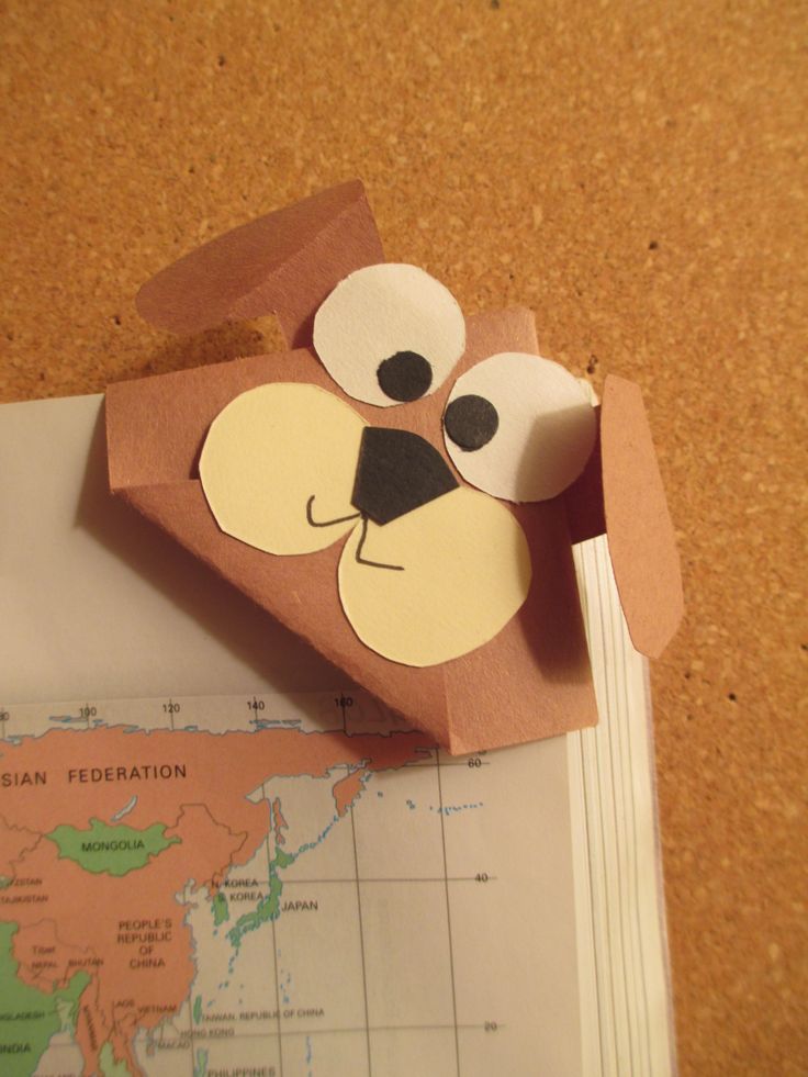 Folded Paper Corner Bookmark Dog