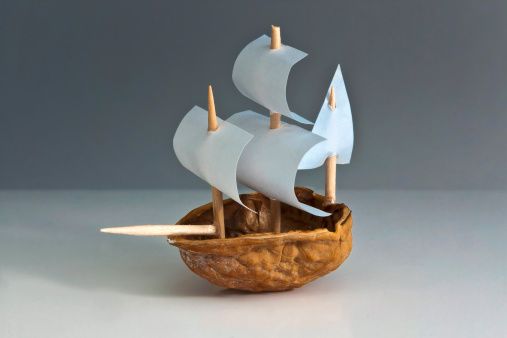 Walnut Shell Sailboat
