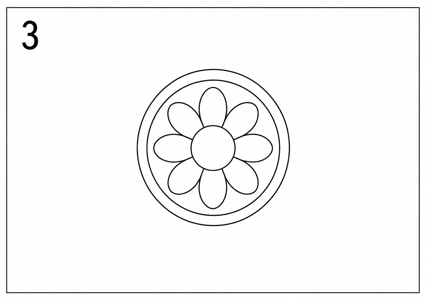Step 3 - Draw the Flower Design Step 3 - Draw the Flower Design