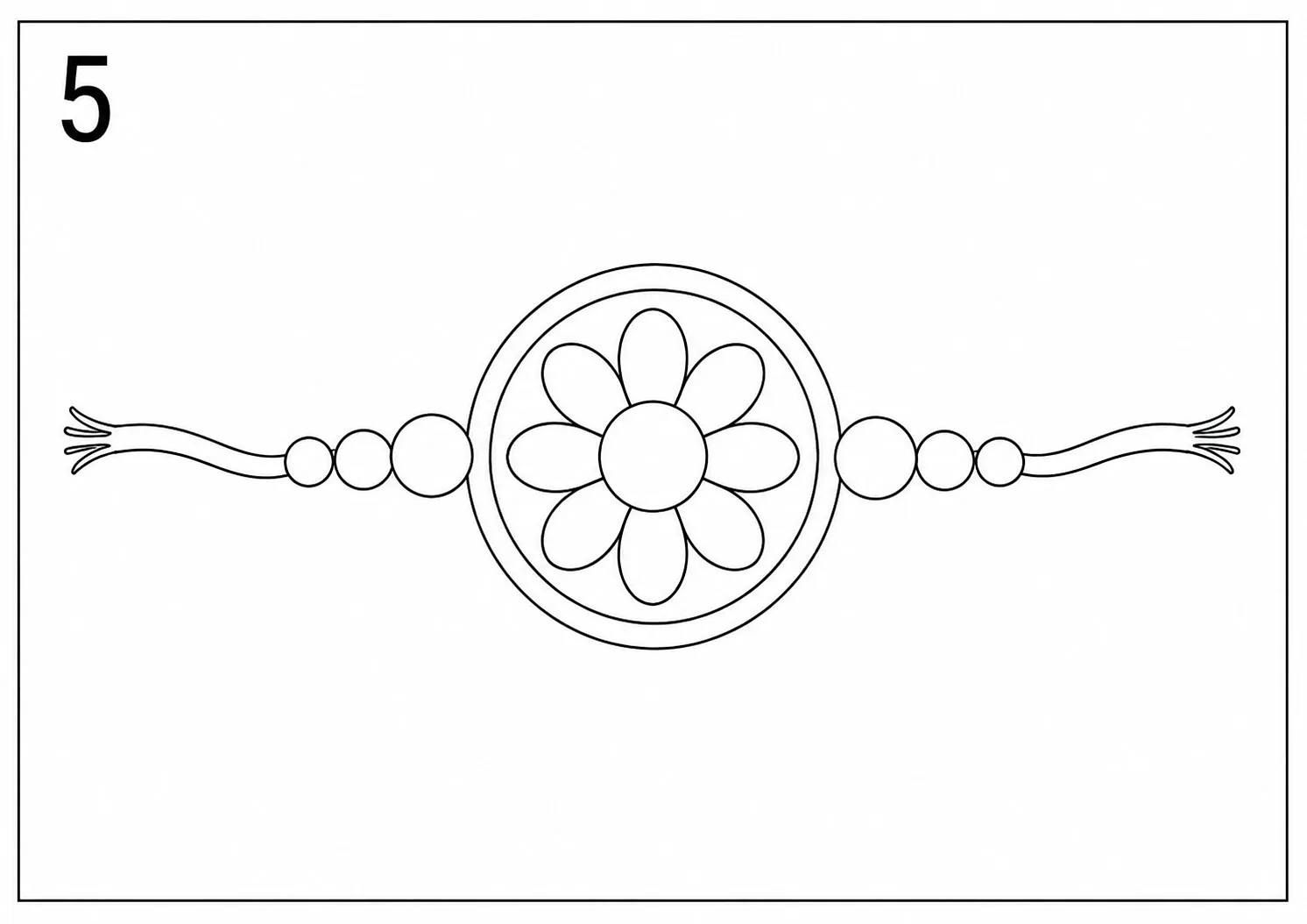 Step 5 - Draw the Rakhi Threads Step 5 - Draw the Rakhi Threads