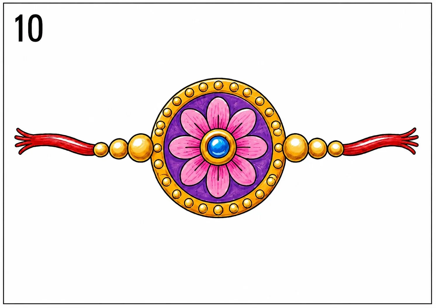 Step 10 - Outline and Finish the Rakhi Step 10 - Outline and Finish the Rakhi