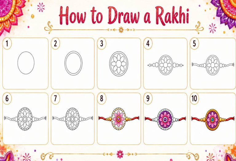 How to Draw a Rakhi: 10 Easy Steps for Kids