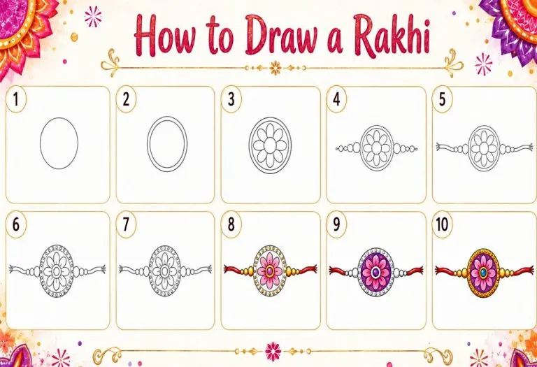 How to Draw a Rakhi: 10 Easy Steps for Kids