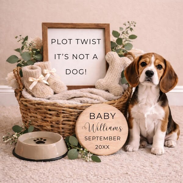 Pregnancy Announcement With Puppy