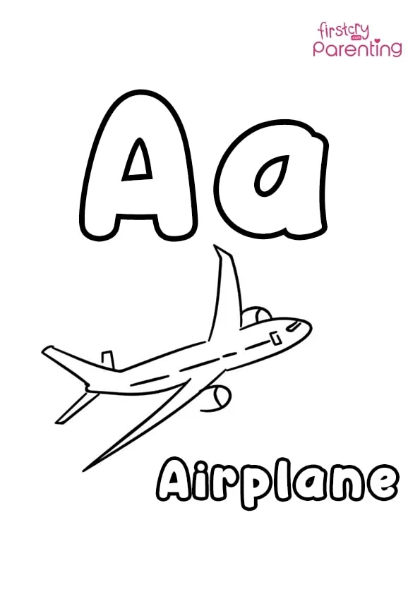 A For Airplane Coloring Page