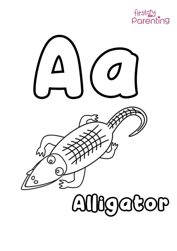 A For Alligator Coloring Page