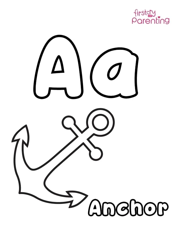 A For Anchor Coloring Page