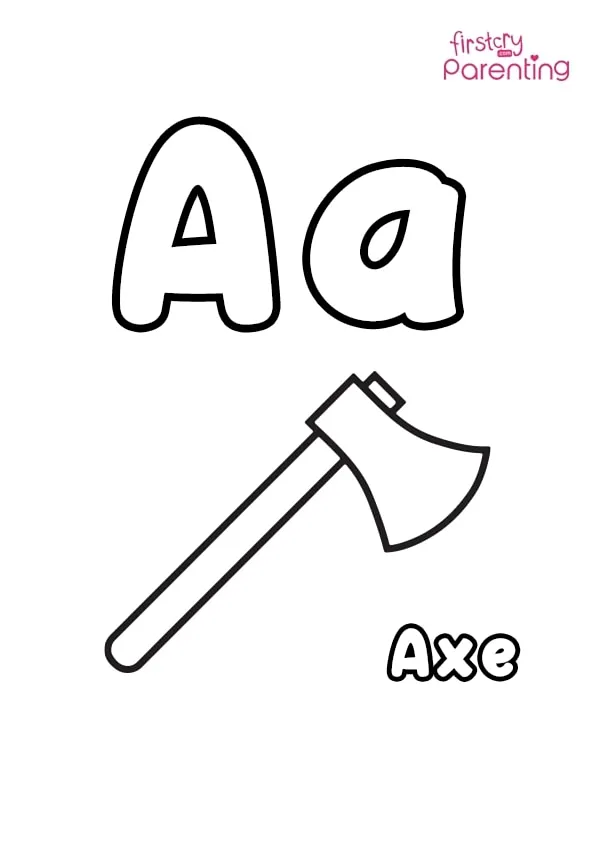 A For Axe Coloring Page