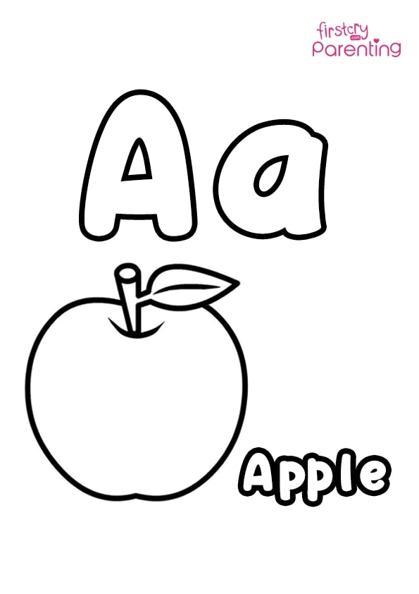 letter a apple coloring pages