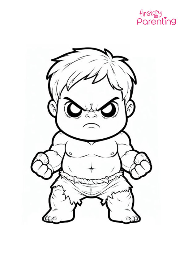 Angry Baby Hulk Coloring Page