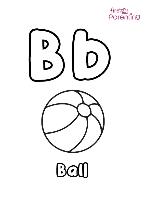 B For Ball Coloring Page Colouring Pages