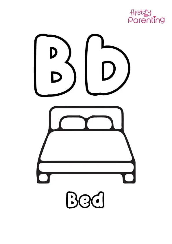 B For Bed  Coloring Page Colouring Pages
