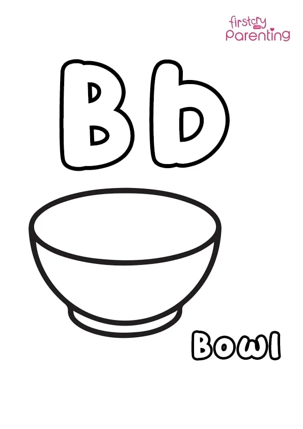 B For Bowl Coloring Page Colouring Pages