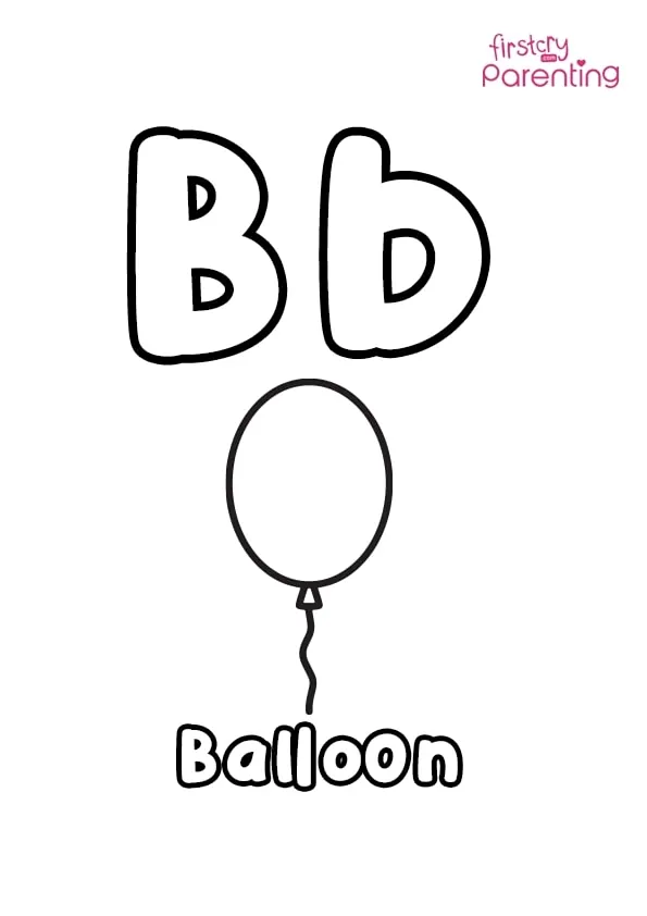 B For Balloon Coloring Page Colouring Pages