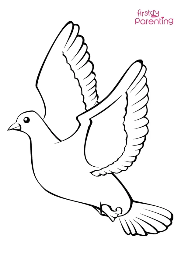 Beautiful Flying Dove Coloring Page