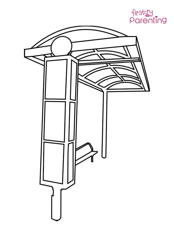 Bus Stop Coloring Page