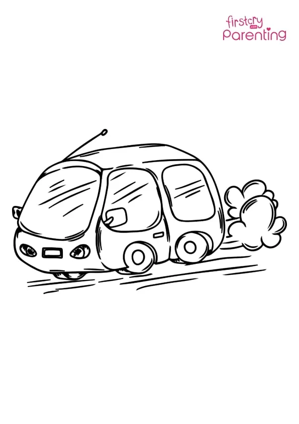 Cartoon Car Coloring Page Colouring Pages