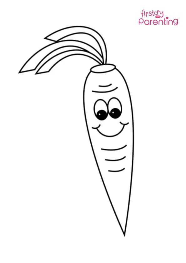 Cartoon Carrot Coloring Page