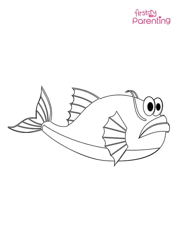 Cartoon Deep Sea Fish Coloring Page