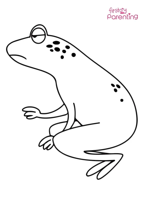 Cartoon Frog Looking Left Coloring Page Cartoon Frog Looking Left Coloring Page