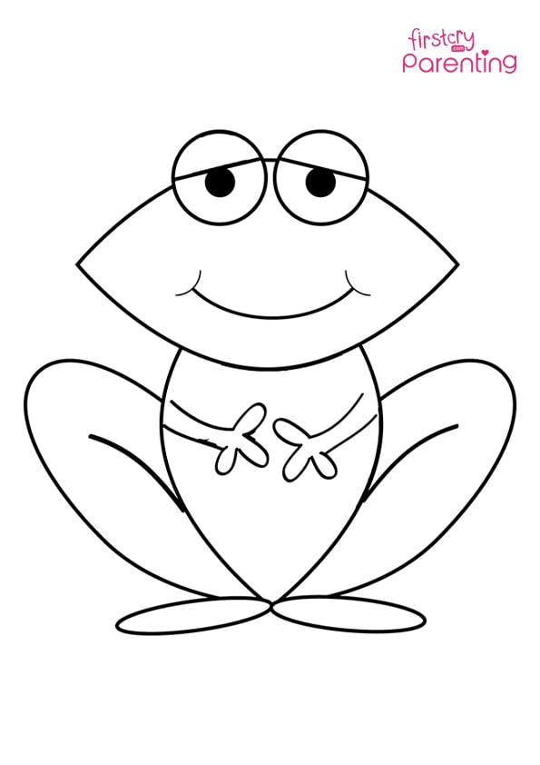 Standing Cartoon Frog Coloring Page for Kids | FirstCry Parenting