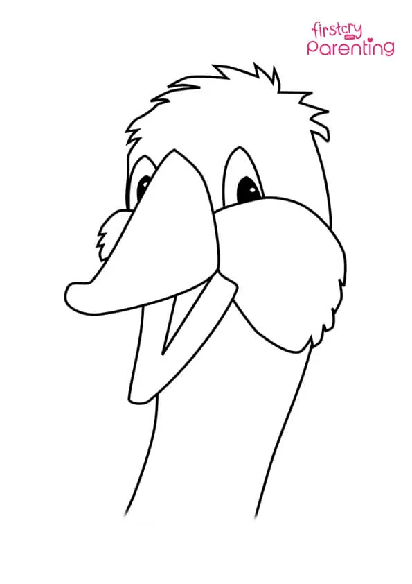 Cartoon Goose Head Coloring Page