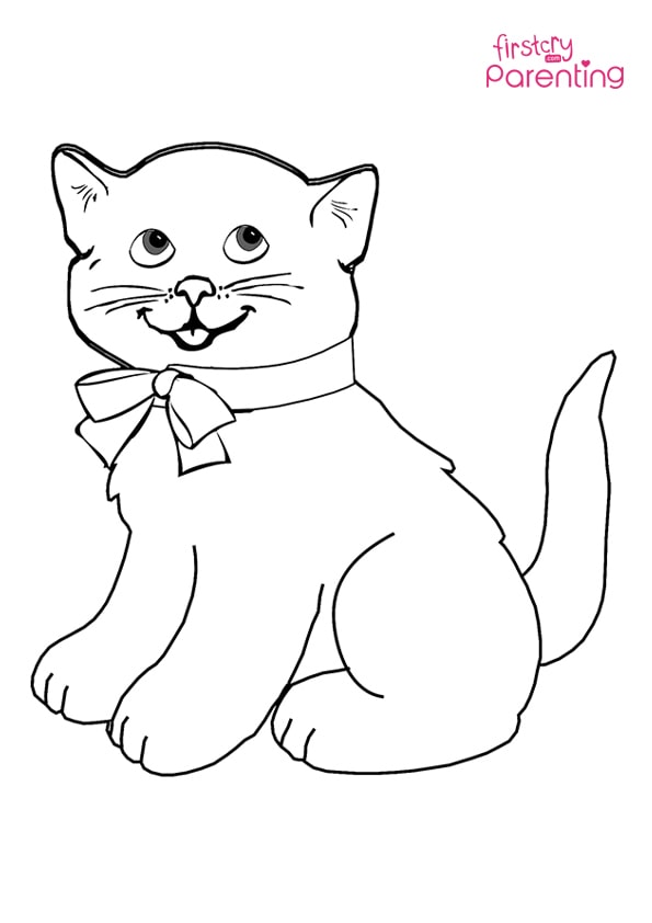 Cartoon Kitten Coloring Page