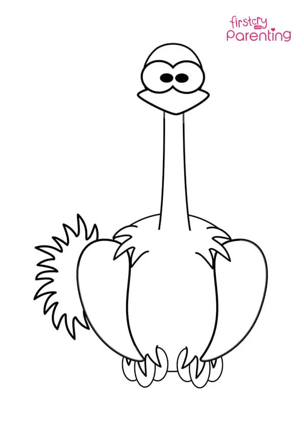 Cartoon Ostrich Coloring Page Cartoon Ostrich Coloring Page